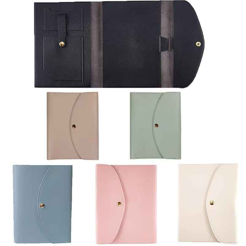 A5 Leather Notebook Cover with Card Slots, Pen Loop