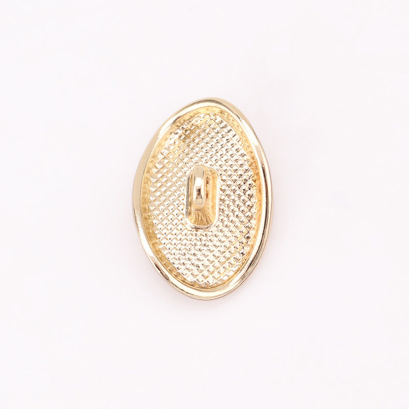 Bottone a uovo Light Gold, retro a maglia con occhiello centrale