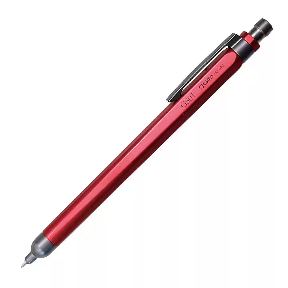 OHTO GS01 Horizon Roller Gel Pen 0.5mm – Metal Barrel | Black / Champagne Gold / Silver / Red | Japan OHTO Red
