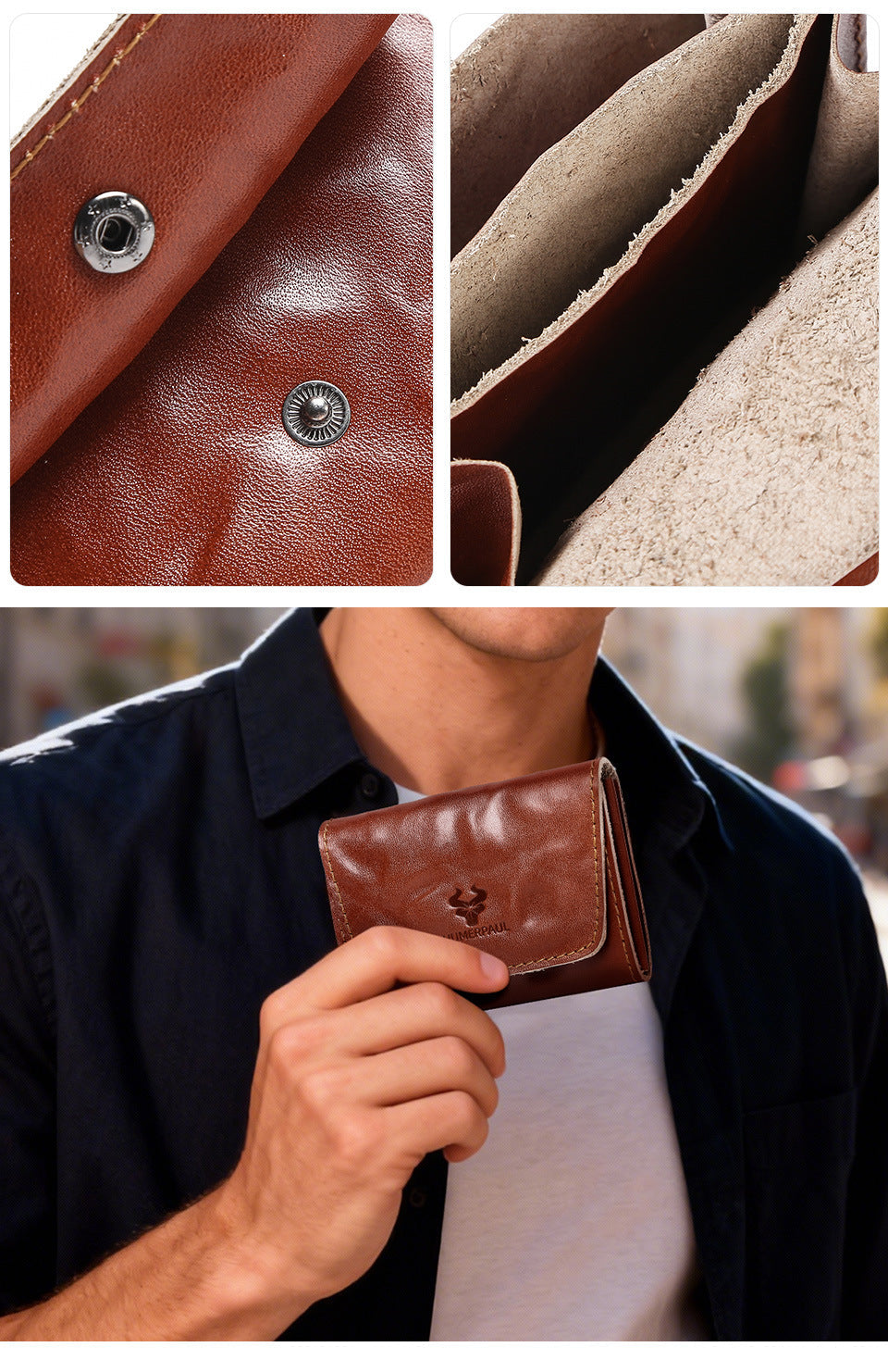 Handcrafted Tanned Leather Credit Card Wallet