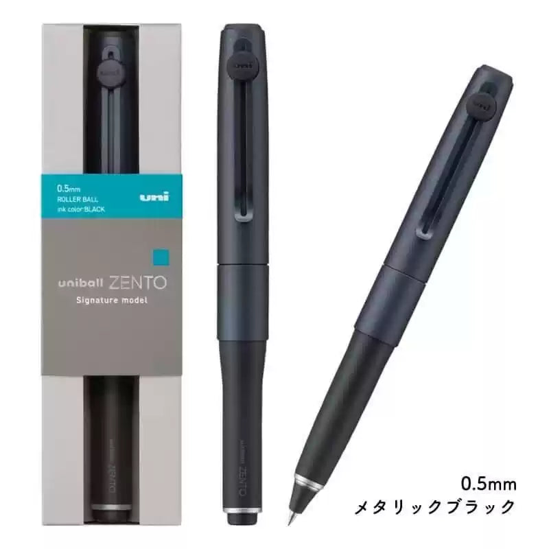 Uni-ball ZENTO Signature Semi-Metal Gel Pen | Black Ink | 0.38 / 0.5 / 0.7mm Silver 0.38mm