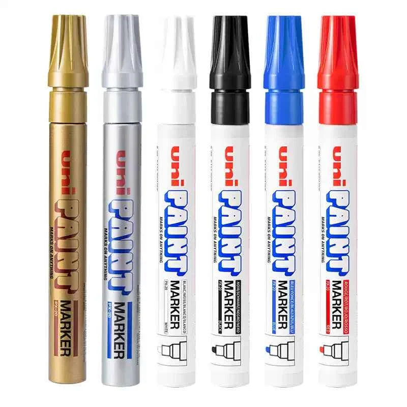 Uni-Paint Oil Based Paint Marker Pens PX-20 6 Assorted Colors