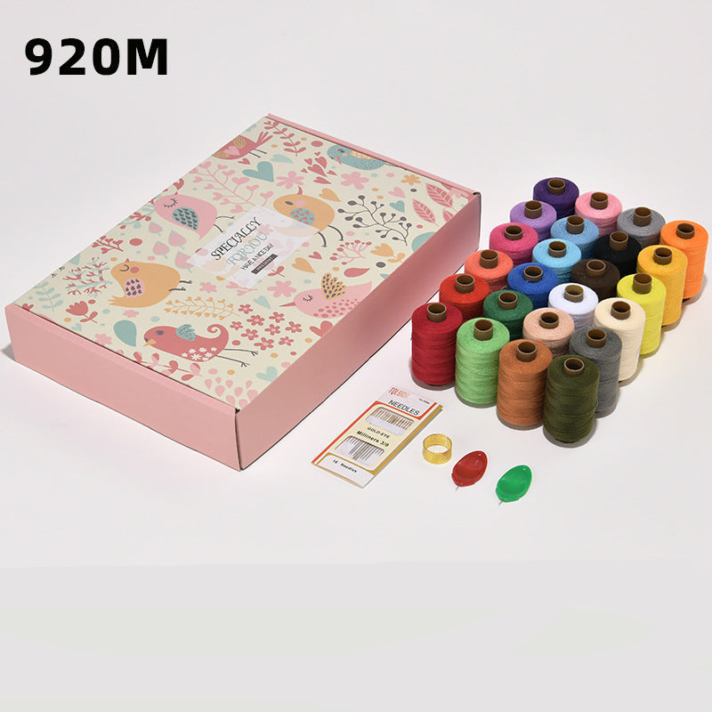 402 Colorful Polyester Hand Sewing Thread Set – 24 Colors, 920m Per Spool