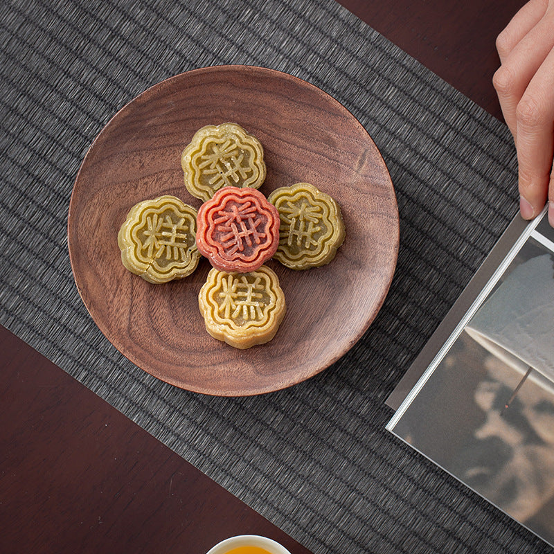 Walnut Wood Serving Plate | Zen-Style Fruit, Tea & Snack Tray
