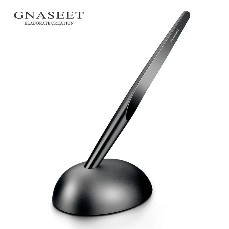 GNASEET Inkless Pen with Egg Stand – Aluminium Alloy Eternal Pen | Premium Desktop Writing Sculpture Black