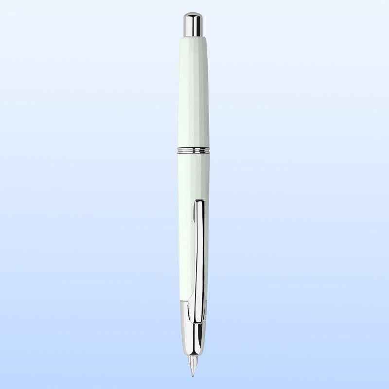 Majohn A2 Press Retractable Fountain Pen Extra Fine Nib with Box White--Silver Clip