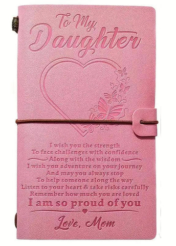To My Daughter’s Gift - Pink Leather Journal from Mom