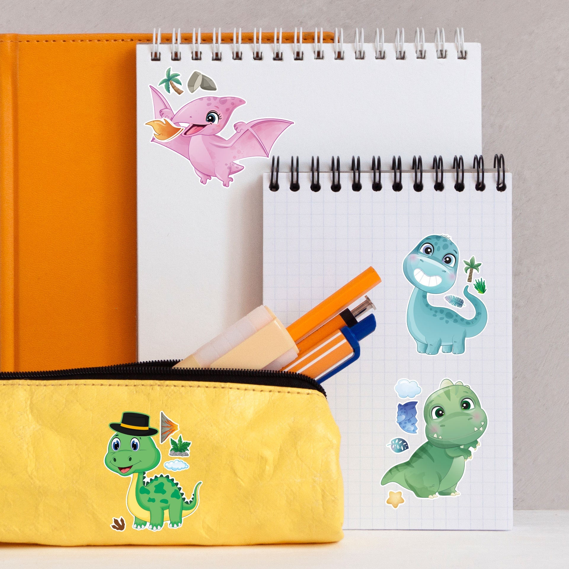 24 Sheets Make a Face Dinosaur Stickers