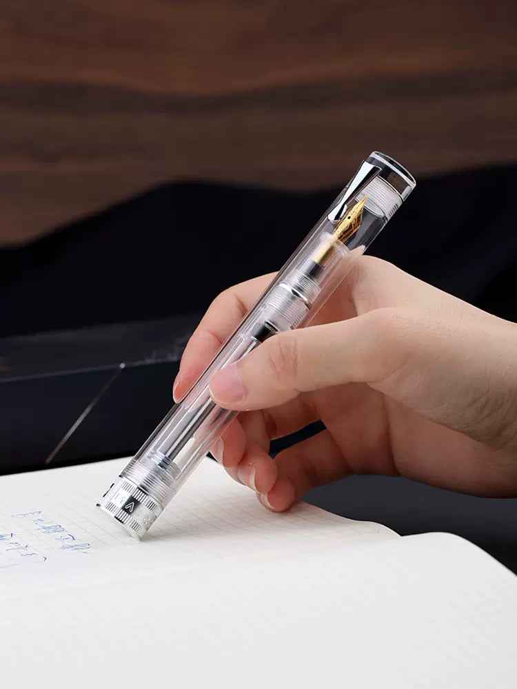 Majohn V1 Vacuum Filling Fountain Pen Fine Nib Silver