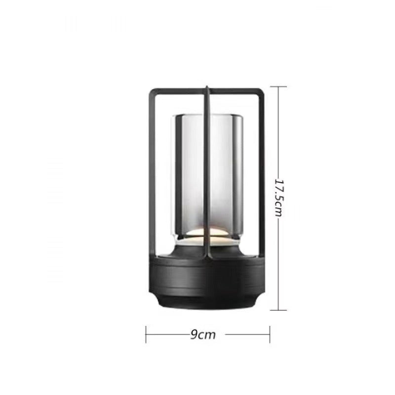 Portable Metal LED Table Desk Lamp Rechargeable Battery Powered Black