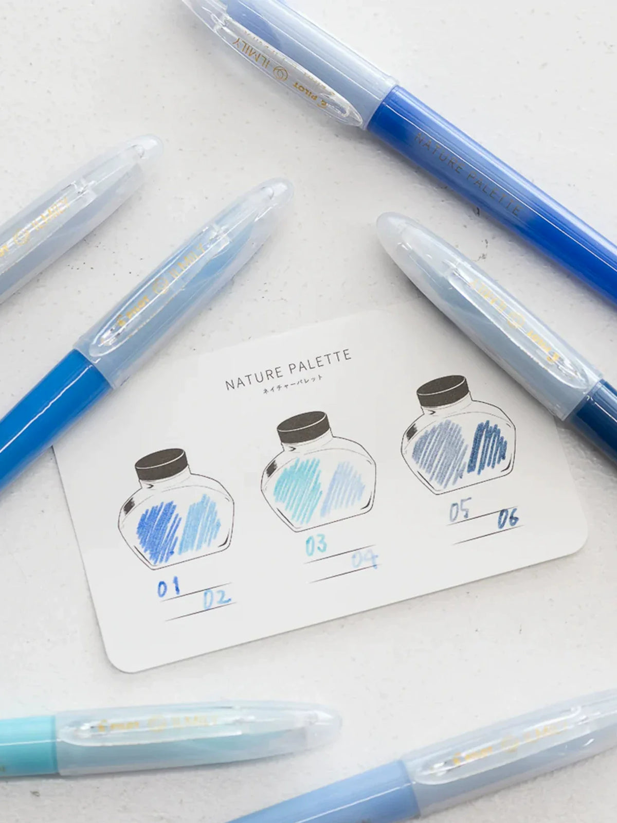PILOT ILMILY 6th Anniversary NATURE PALETTE Gel Pen, Natural Blue Tones