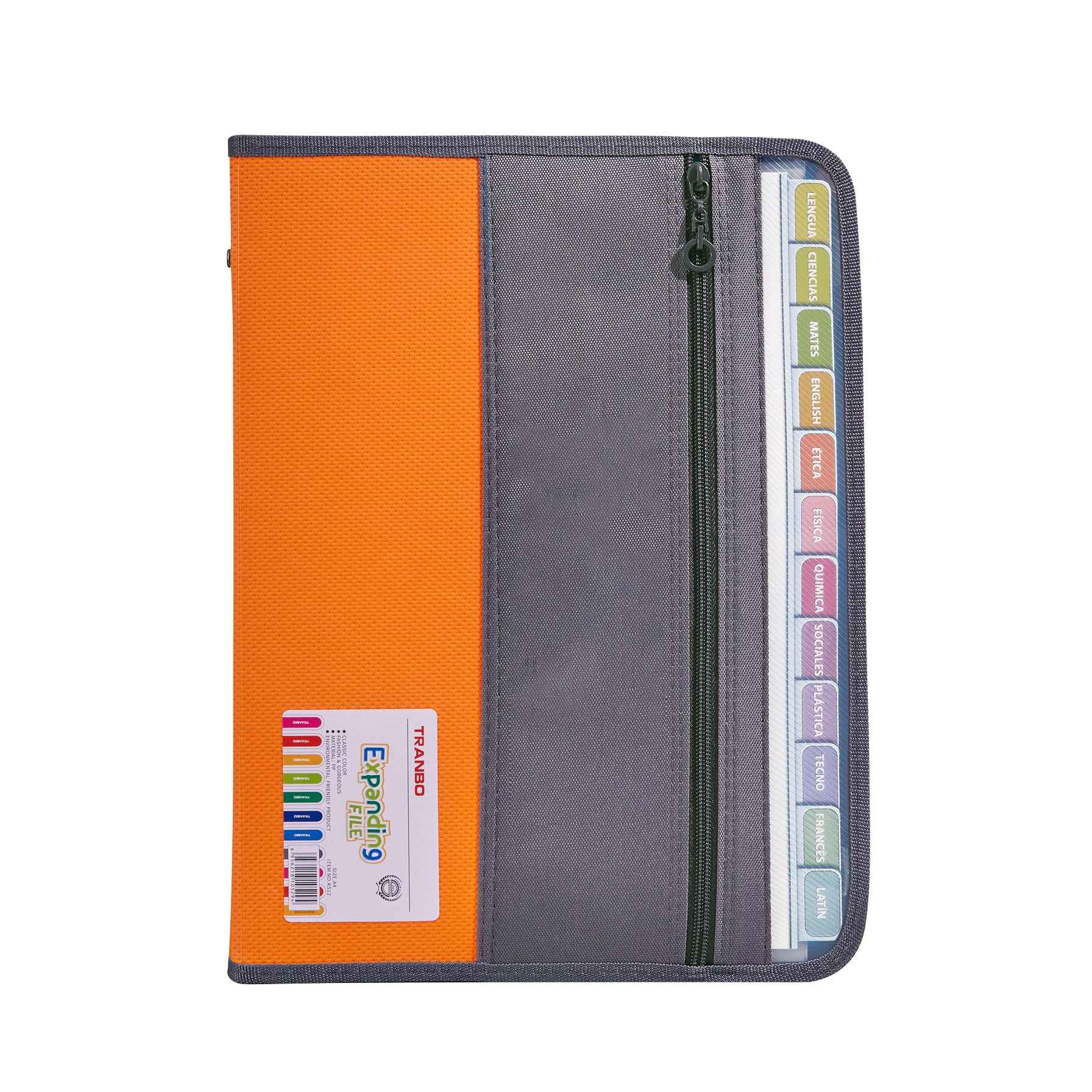 Expanding File Folder Organizer with 13 Pocket Oxford Fabric Orange