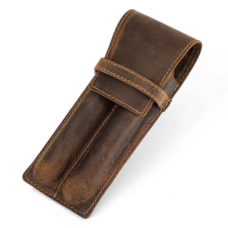 Genuine Leather 1/2/3 Slots Fountain Pen Holder Case 1 Slot