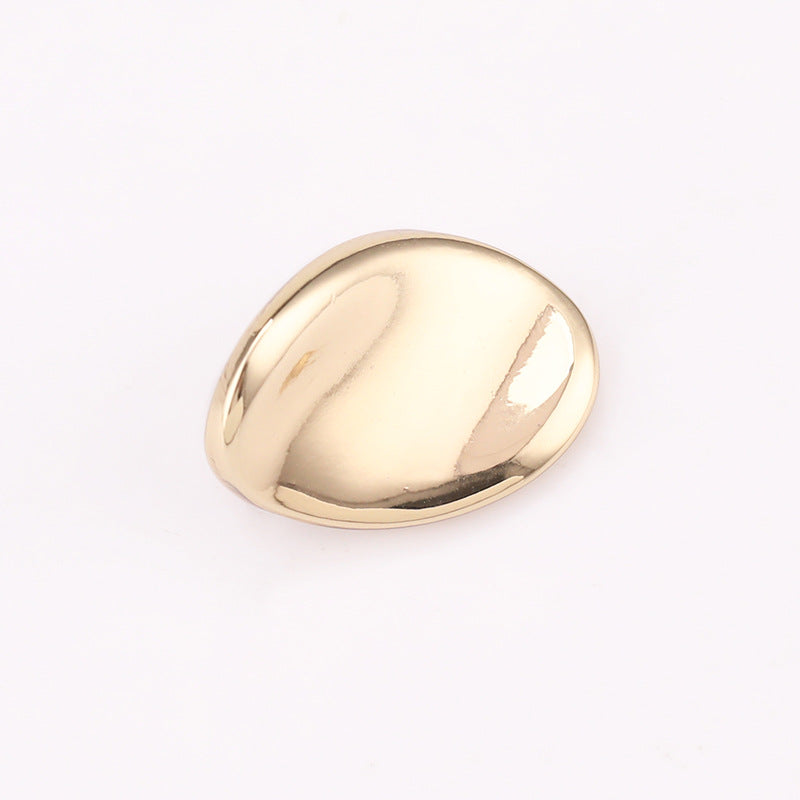 Bottone a uovo metallico Light Gold, superficie lucida a specchio