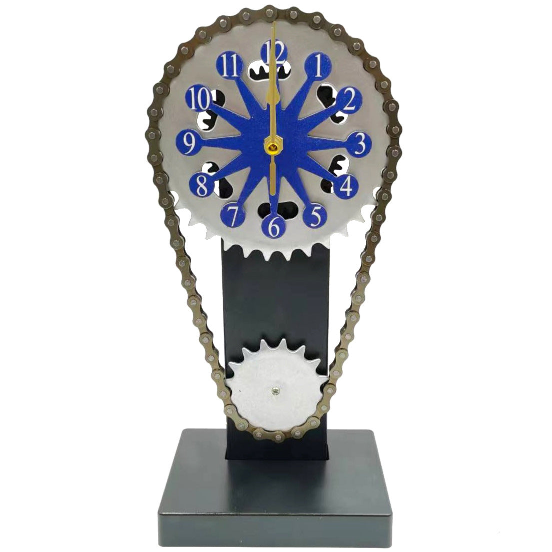 Vintage Rotating Gear Steampunk Clock Blue
