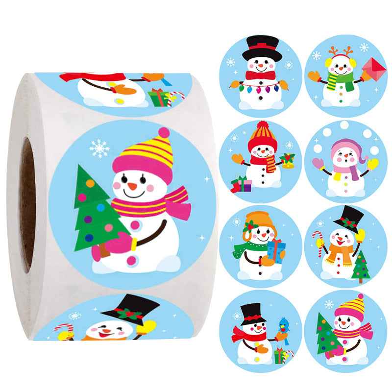 500 Pieces Cute Snowman Winter Stickers,1.5 inch