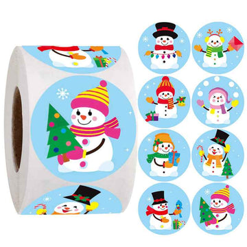 500 Pieces Cute Snowman Winter Stickers,1.5 inch