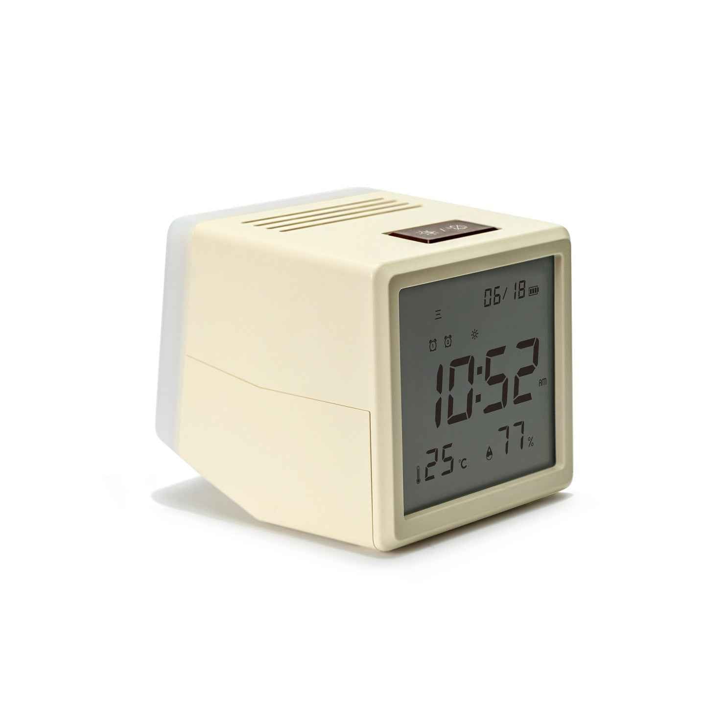 HBK Seesaw Alarm Clock with LED Night Light 3000K Beige