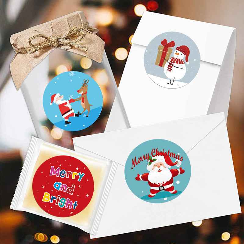 500Pcs 1.5 Inch Merry Christmas Stickers Adhesive Labels