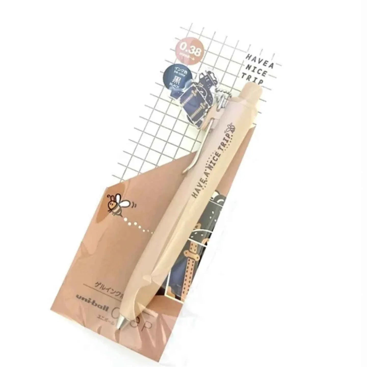 Sanby x ob1toy Uniball One P Gel Pen 0.38/0.5mm Travel Bear 0.38mm