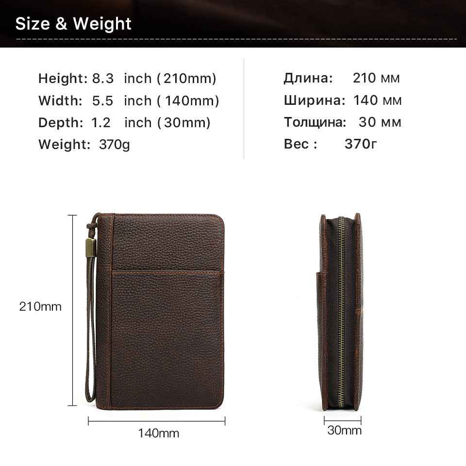 Genuine Leather Portable 5 Cigar Storage Case with Pen Holder