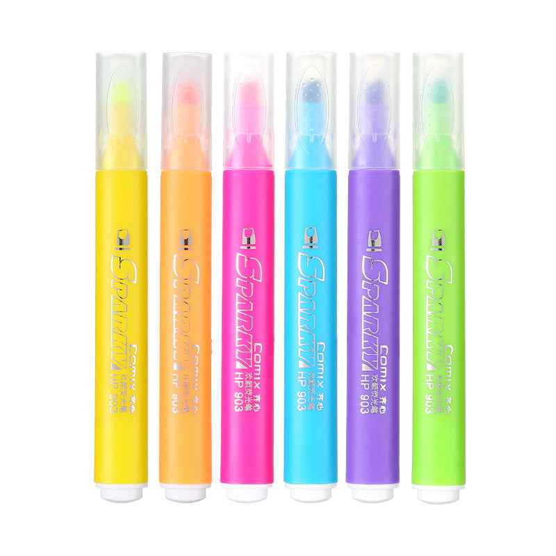 Comix K9036 Highlighters,1-5mm Chisel Tip,6 Colors