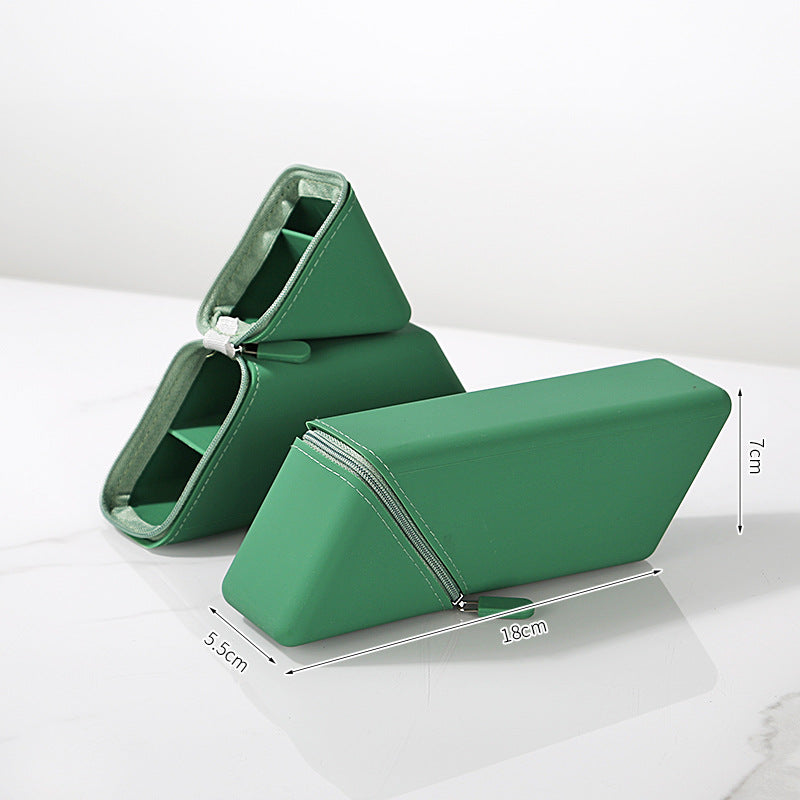 Silicone Pencil Case Pouch – Expandable Standing Organizer Green