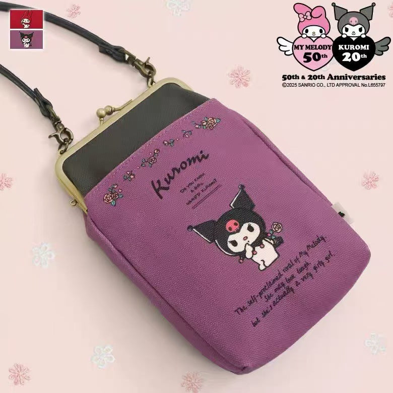 Japanese Kuromi & Sanrio My Melody Shoulder Bag Purse Kuromi