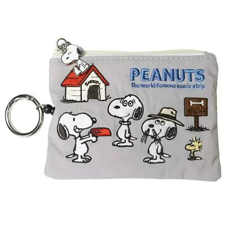 Japanese Kawaii Peanuts Zipper Coin Purse Grey