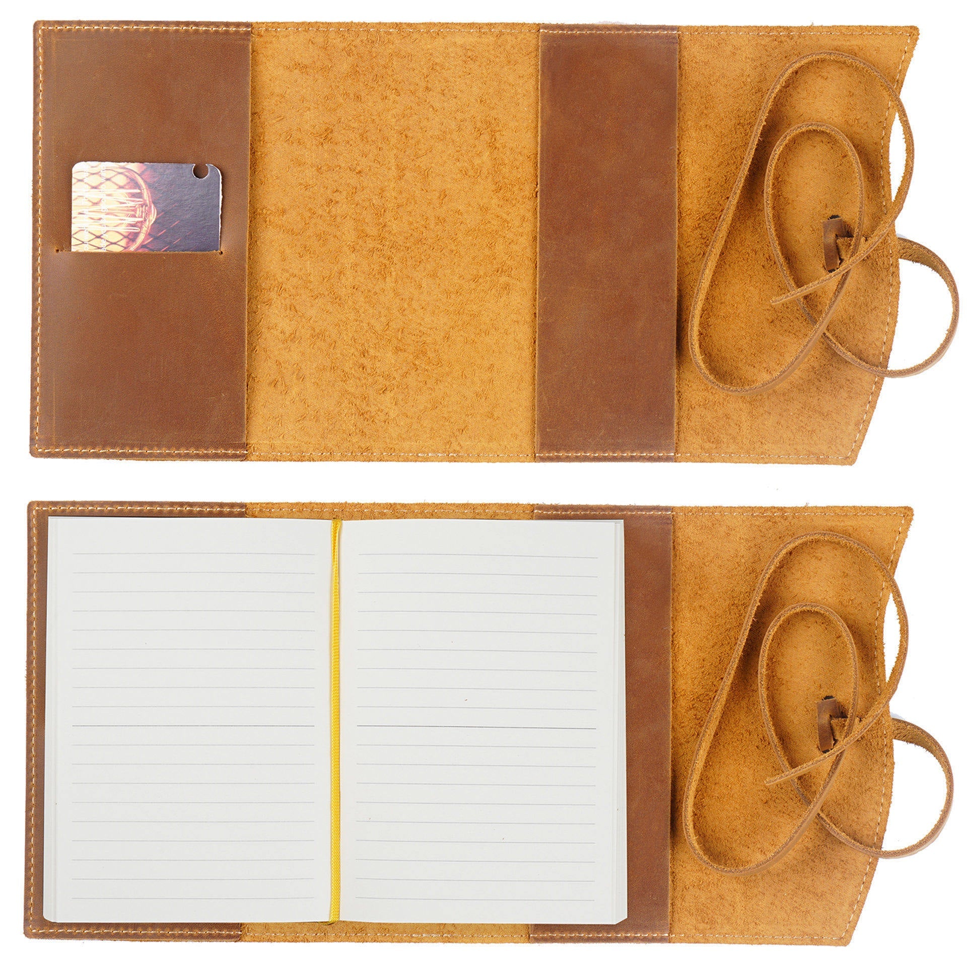 Leather Notebook Cover Vintage Refillable Journal Sleeve A5 / A6