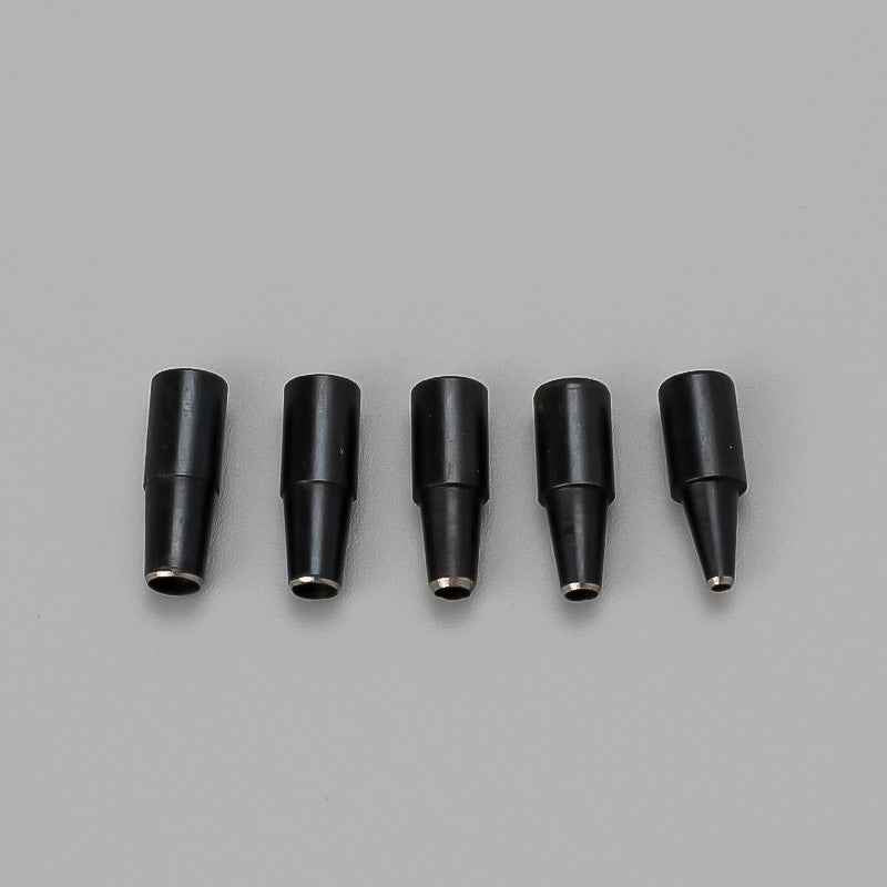 Set of black punch guide tips for leather belt hole punching tool