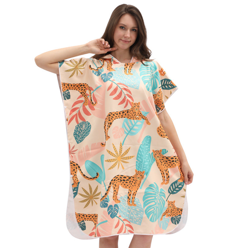Women's Quick-Dry Wearable Beach Towel Poncho – 80 x 135cm