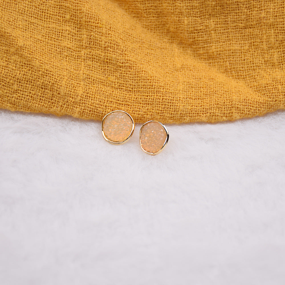 10-mm Resin-Metallknöpfe, runde apricotfarbene Köpfe mit goldfarbenem Metallrand