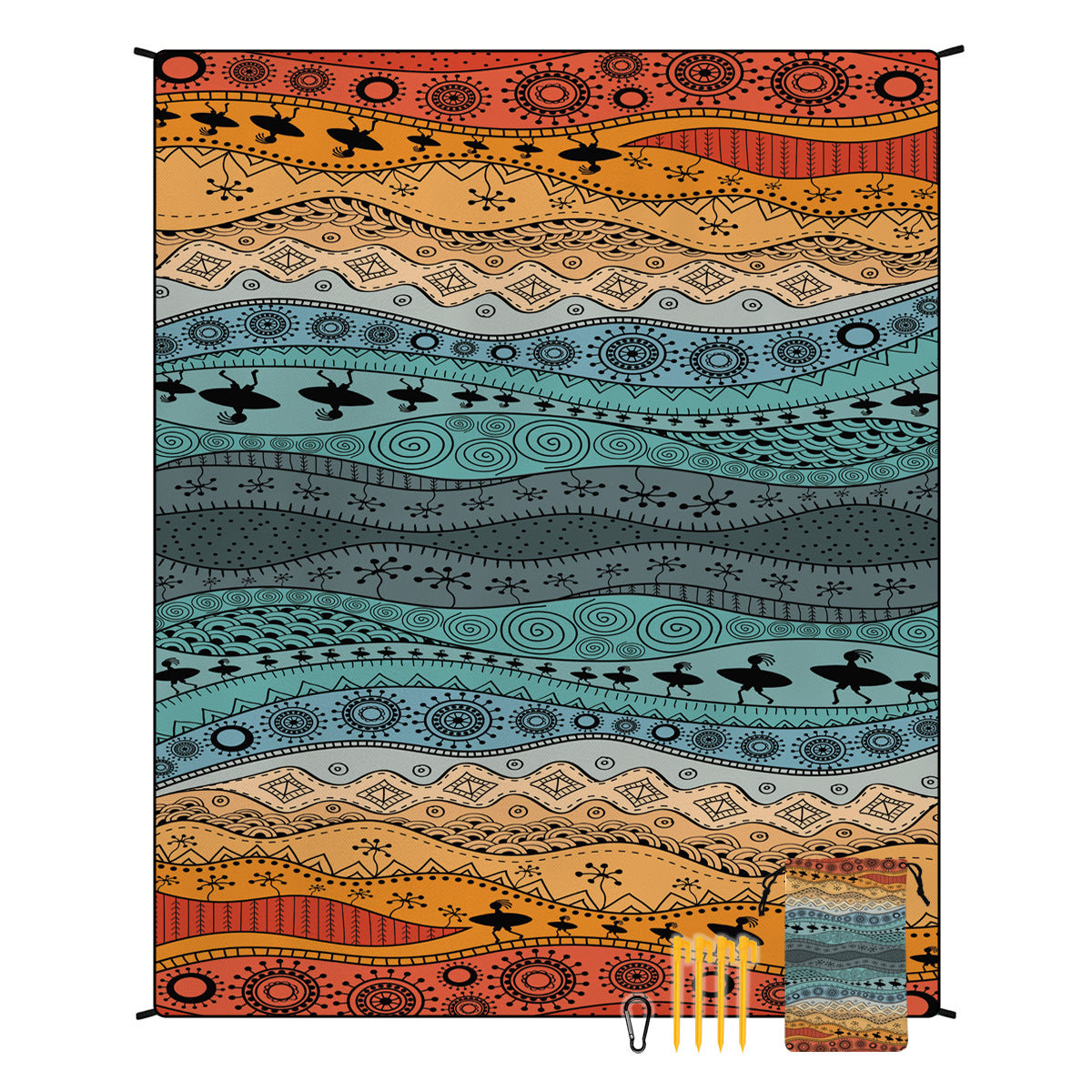 Bohemian Beach Mat & Outdoor Picnic Blanket – Waterproof 220 x 180cm