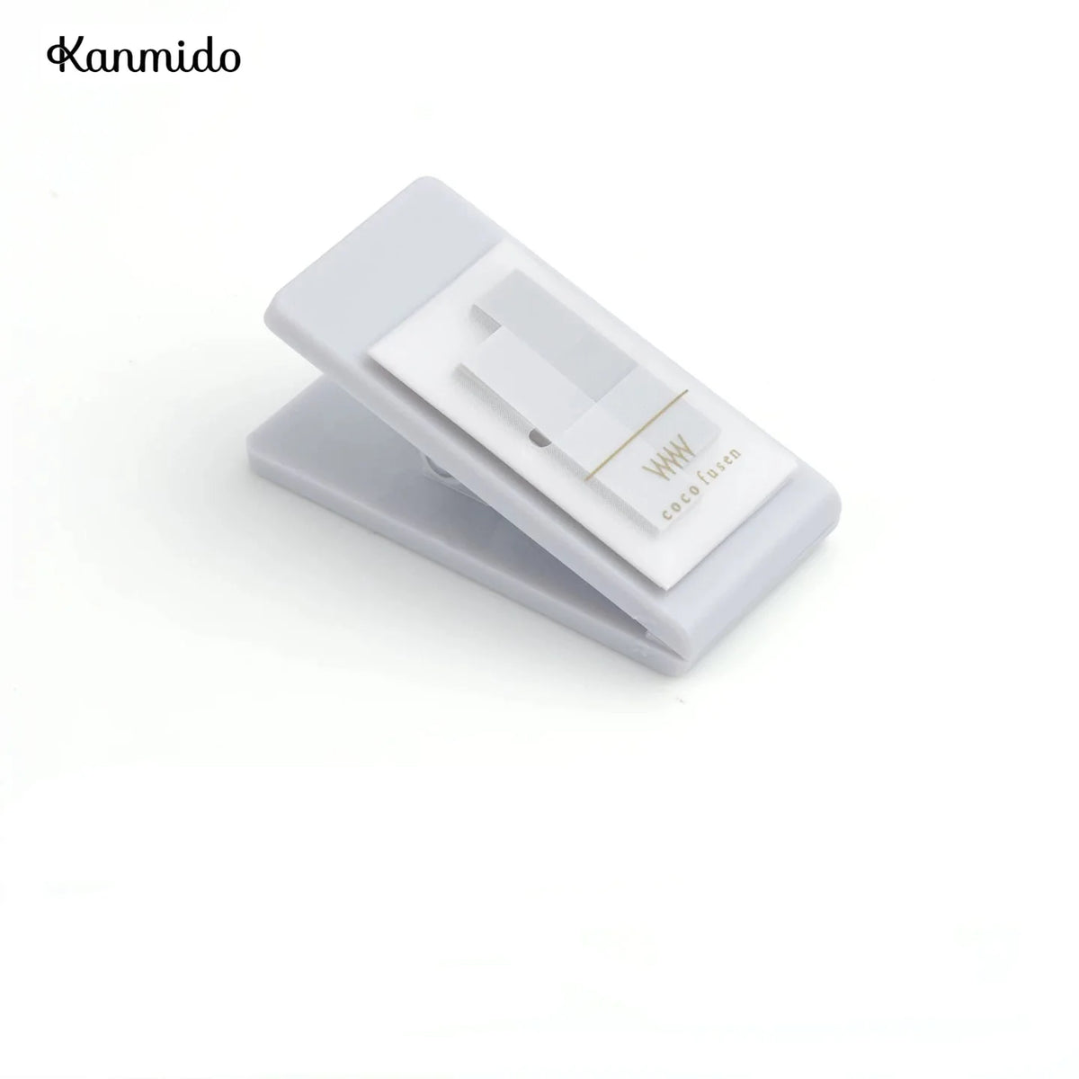 Kanmido Miniclip Coco Fusen MY FAVE Clip Sticky Note Dispenser | Refillable Index Tabs | 2 x 30 Sheets Grey