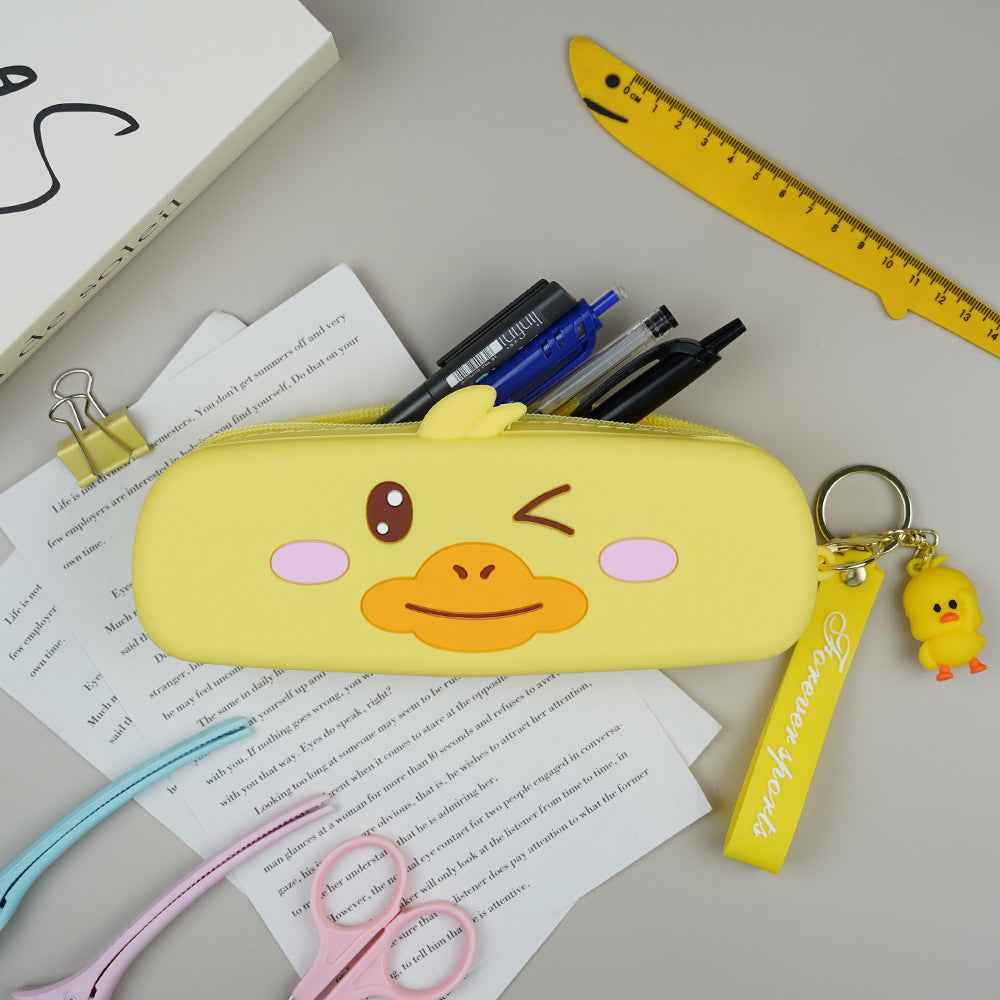 Cute Cartoon Animal Silicone Pencil Case Duck