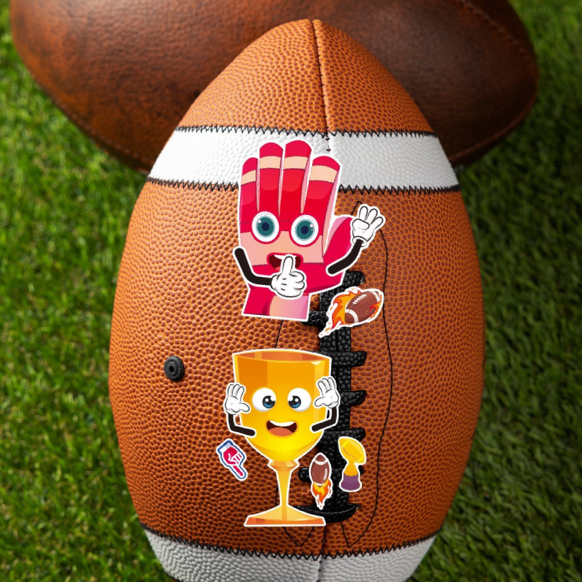Make a Face Cartoon Rugby Stickers for Kids 24 Sheets