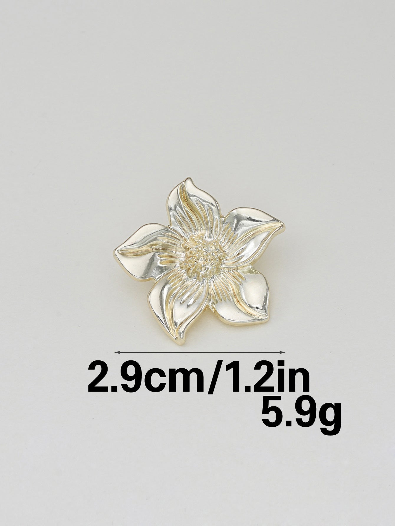 Goldfarbener floraler Schaftknopf, ca. 2,9 cm, ca. 5,9 g