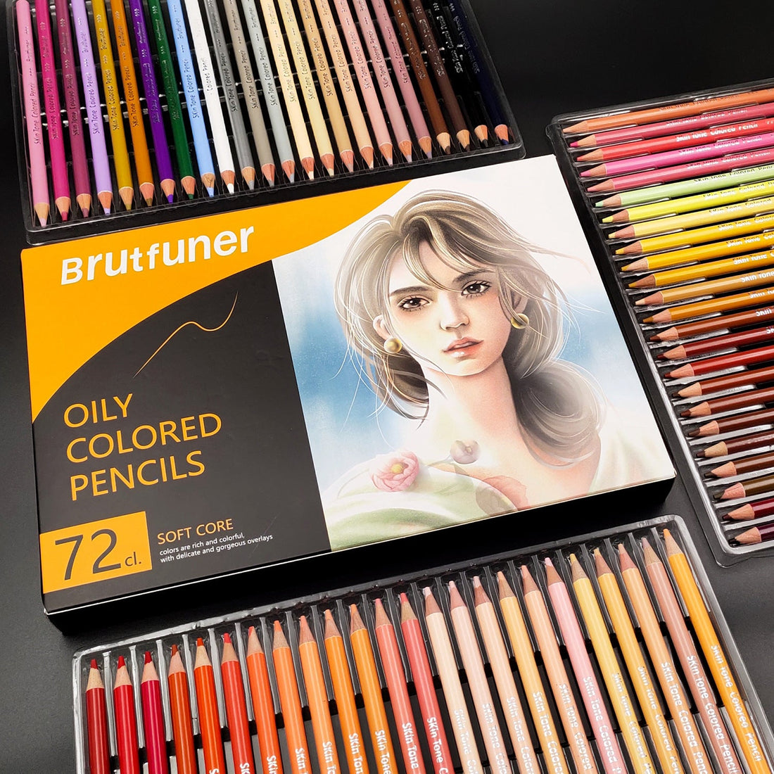 BRUTFUNER Skin Tone Colored Pencils 26/50/72 Colors 50 Pack