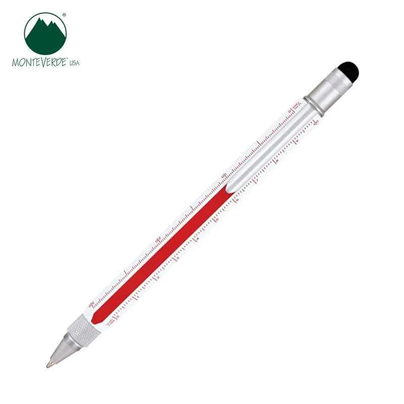 MONTEVERDE USA 9in1 Tool Ballpoint Multi Pen White Red
