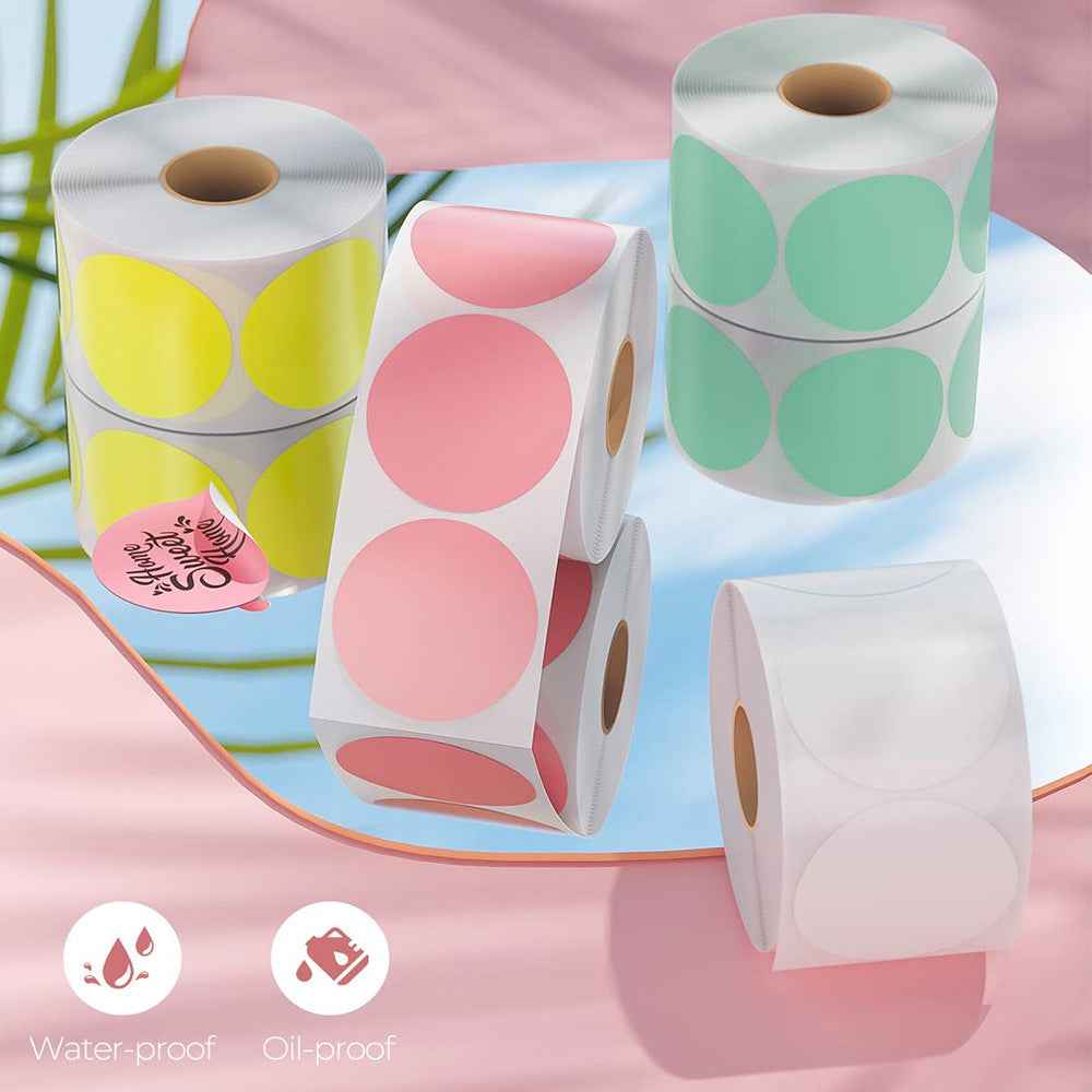500pcs 2 inch Circle Color Direct Thermal Stickers Shipping Labels
