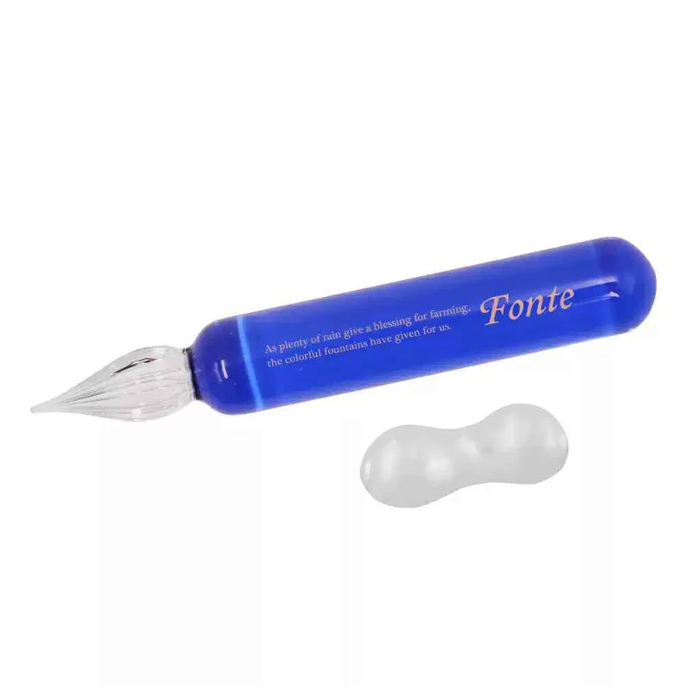 Komamono Lab Fonte Mini Glass Dip Pen with Pen Rest Blue