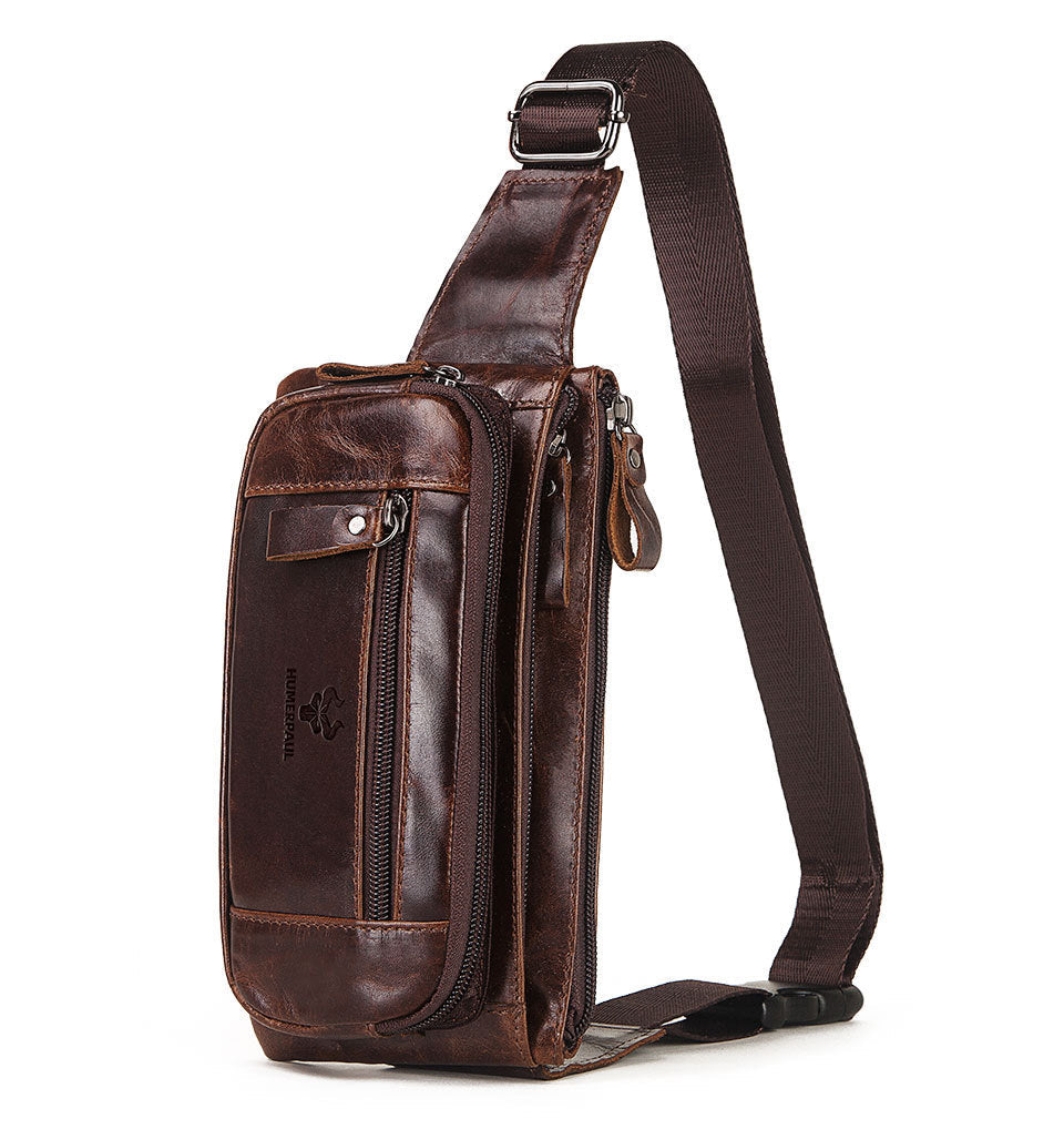 Men's Genuine Leather Waist Bag Packs
