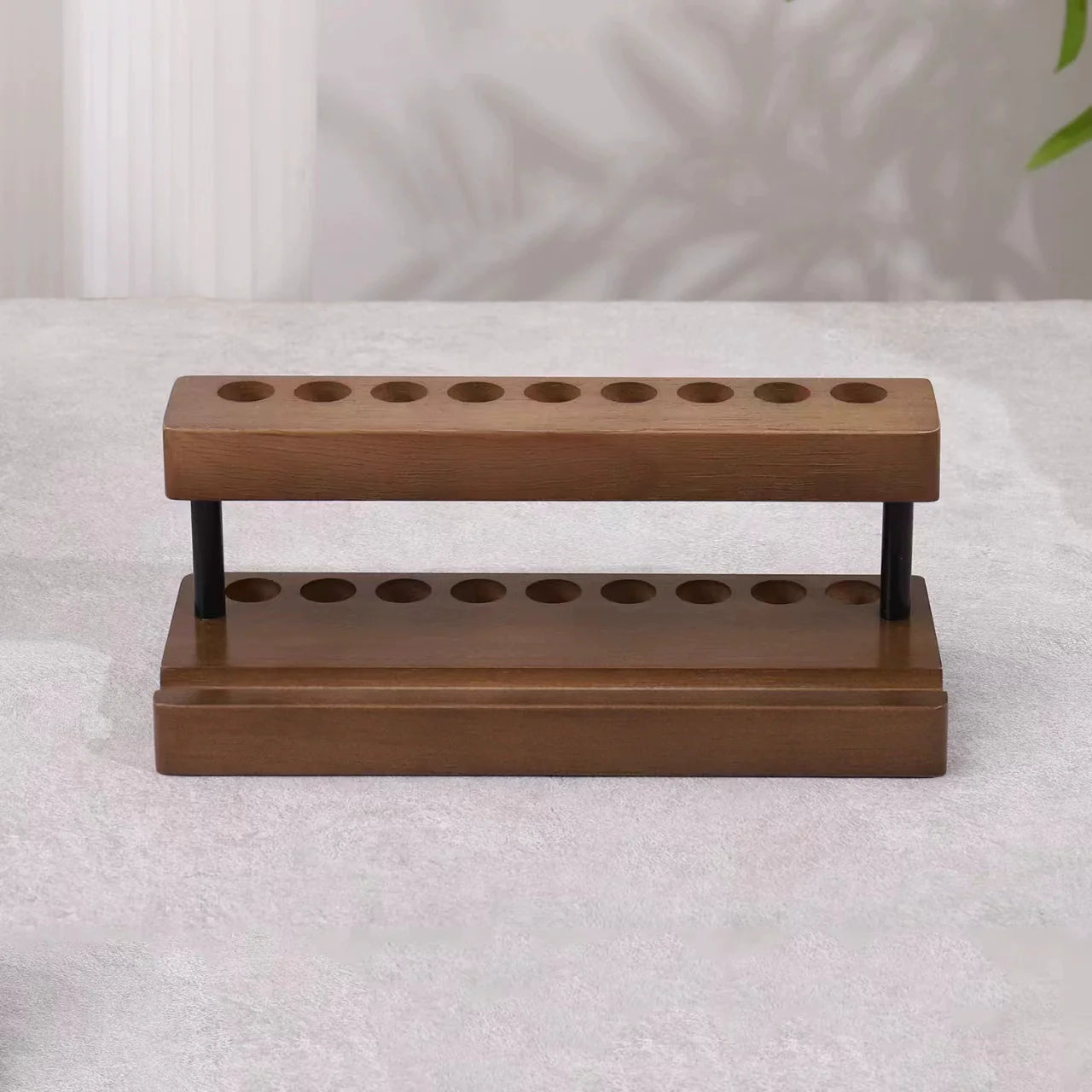 Wooden Pencil & Pen Holder with 9 Slots Cell Phone Stand C