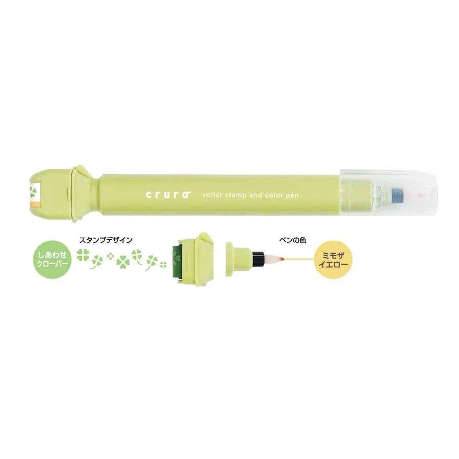 Kutsuwa Cruro Roller Stamp and Color Pen Green