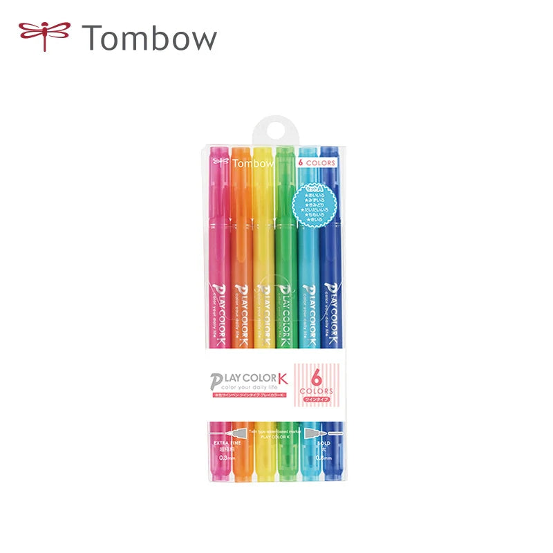 Tombow Play Color K Felt Tip Pen Set 6/12/24/36 Colors 6 Color Set A