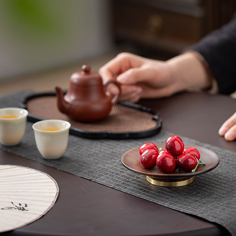 Walnut Wood Serving Plate | Zen-Style Fruit, Tea & Snack Tray
