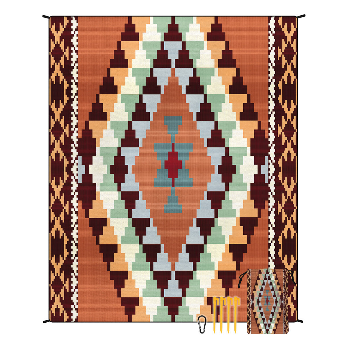 Bohemian Beach Mat & Outdoor Picnic Blanket – Waterproof 220 x 180cm
