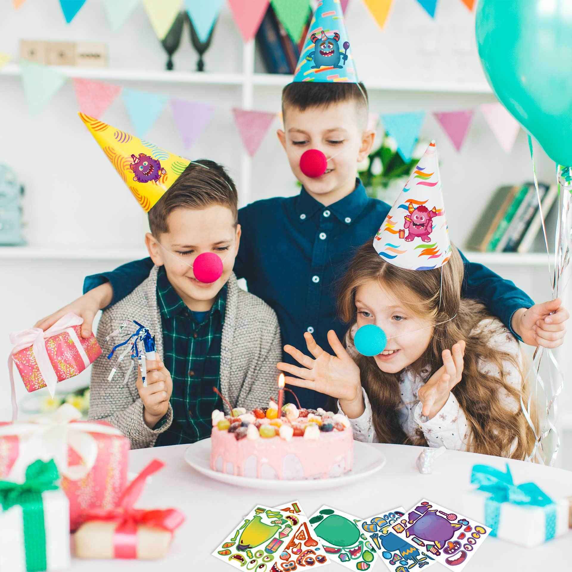 32 Sheets Monster Party Theme Make Your Own Stickers for Kids Birthday