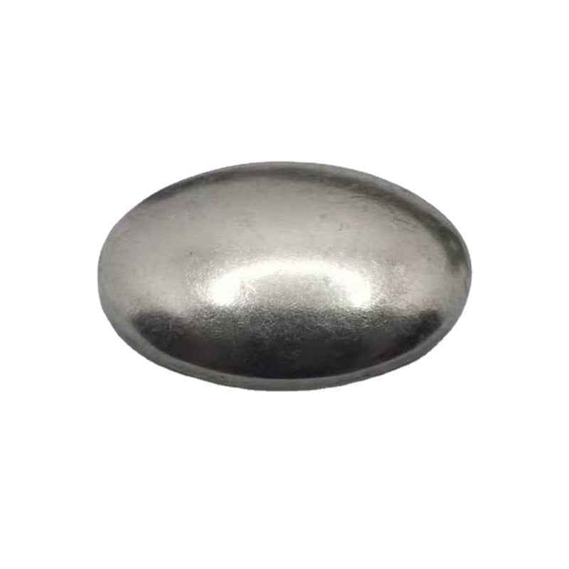 Antique silver oval rivet studs with central hole; 3 pieces visible